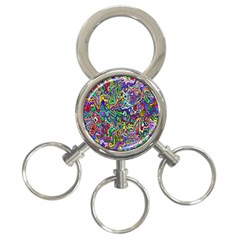 Colorful Abstract Paint Rainbow 3-ring Key Chains