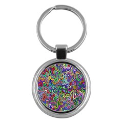 Colorful Abstract Paint Rainbow Key Chains (round) 