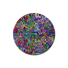 Colorful Abstract Paint Rainbow Rubber Round Coaster (4 Pack)  by Mariart