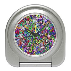 Colorful Abstract Paint Rainbow Travel Alarm Clocks by Mariart