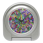 Colorful Abstract Paint Rainbow Travel Alarm Clocks Front