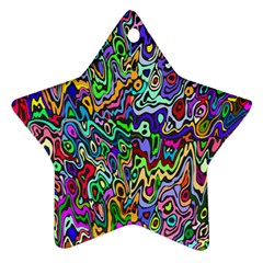 Colorful Abstract Paint Rainbow Star Ornament (two Sides) by Mariart