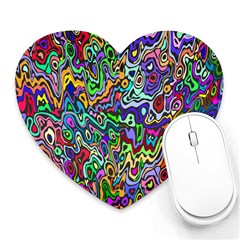 Colorful Abstract Paint Rainbow Heart Mousepads by Mariart