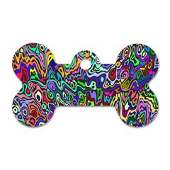 Colorful Abstract Paint Rainbow Dog Tag Bone (one Side) by Mariart