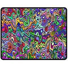 Colorful Abstract Paint Rainbow Fleece Blanket (medium)  by Mariart