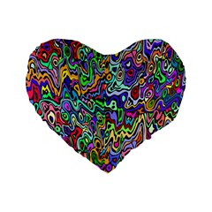 Colorful Abstract Paint Rainbow Standard 16  Premium Heart Shape Cushions by Mariart