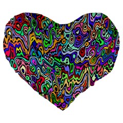 Colorful Abstract Paint Rainbow Large 19  Premium Heart Shape Cushions by Mariart