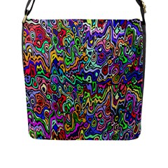 Colorful Abstract Paint Rainbow Flap Messenger Bag (l)  by Mariart