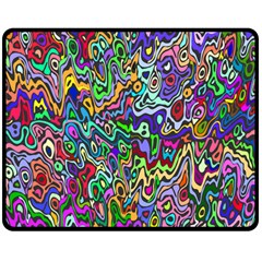 Colorful Abstract Paint Rainbow Double Sided Fleece Blanket (medium)  by Mariart