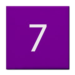 Number 7 Purple Tile Coasters