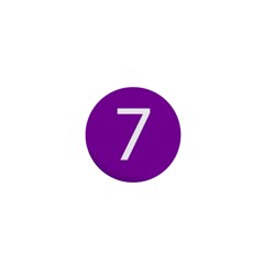 Number 7 Purple 1  Mini Magnets