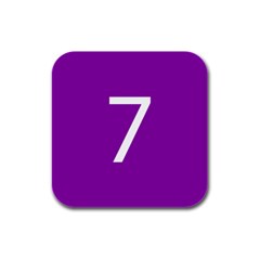 Number 7 Purple Rubber Square Coaster (4 Pack)  by Mariart