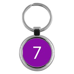 Number 7 Purple Key Chains (round)  by Mariart