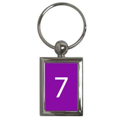 Number 7 Purple Key Chains (rectangle)  by Mariart