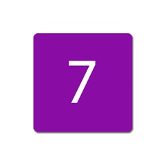 Number 7 Purple Square Magnet by Mariart