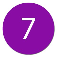 Number 7 Purple Magnet 5  (round) by Mariart