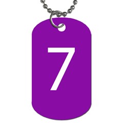 Number 7 Purple Dog Tag (two Sides) by Mariart