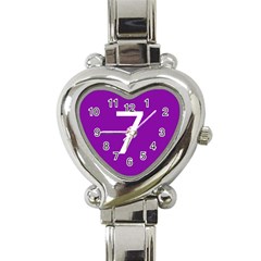 Number 7 Purple Heart Italian Charm Watch by Mariart