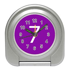 Number 7 Purple Travel Alarm Clocks by Mariart