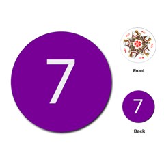 Number 7 Purple Playing Cards (round)  by Mariart