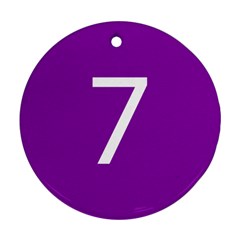 Number 7 Purple Round Ornament (two Sides) by Mariart