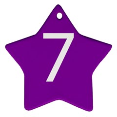 Number 7 Purple Star Ornament (two Sides) by Mariart