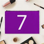 Number 7 Purple Cosmetic Bag (Large)  Front