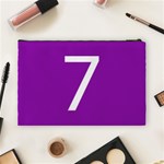 Number 7 Purple Cosmetic Bag (Large)  Back