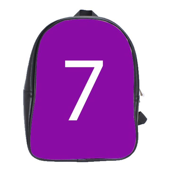 Number 7 Purple School Bags(Large) 