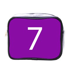 Number 7 Purple Mini Toiletries Bags by Mariart