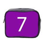 Number 7 Purple Mini Toiletries Bag 2-Side Front