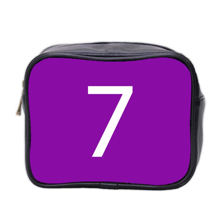 Number 7 Purple Mini Toiletries Bag 2-Side