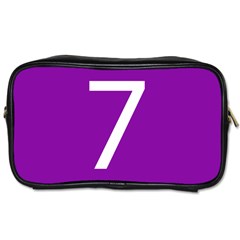 Number 7 Purple Toiletries Bags by Mariart