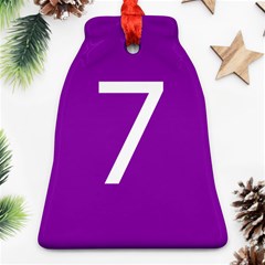 Number 7 Purple Bell Ornament (two Sides) by Mariart