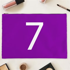 Number 7 Purple Cosmetic Bag (xxl)  by Mariart