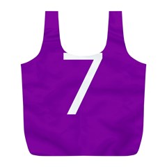 Number 7 Purple Full Print Recycle Bags (l)  by Mariart