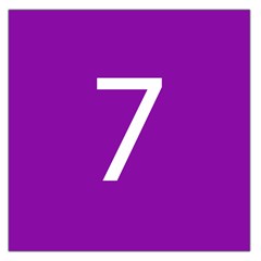 Number 7 Purple Large Satin Scarf (square) by Mariart