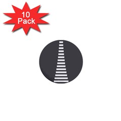 Minimalist Stairs White Grey 1  Mini Buttons (10 Pack) 