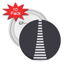 Minimalist Stairs White Grey 2 25  Buttons (10 Pack)  by Mariart