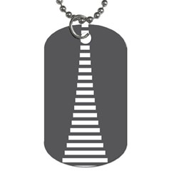 Minimalist Stairs White Grey Dog Tag (one Side) by Mariart