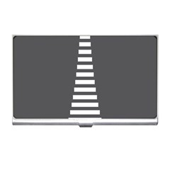 Minimalist Stairs White Grey Business Card Holders by Mariart