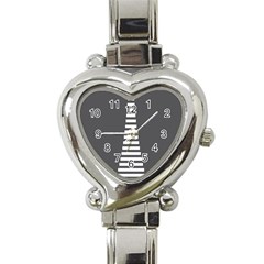 Minimalist Stairs White Grey Heart Italian Charm Watch by Mariart