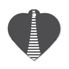 Minimalist Stairs White Grey Dog Tag Heart (one Side) by Mariart