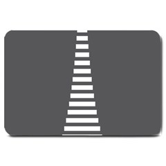 Minimalist Stairs White Grey Large Doormat  by Mariart