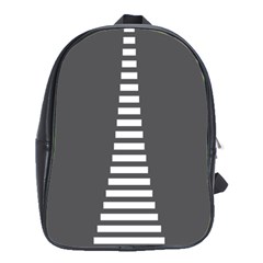 Minimalist Stairs White Grey School Bags(large)  by Mariart