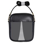 Minimalist Stairs White Grey Girls Sling Bags Front