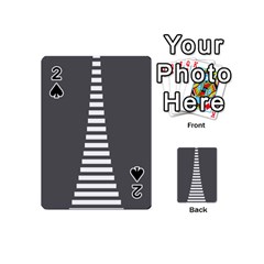 Minimalist Stairs White Grey Playing Cards 54 (mini)  by Mariart