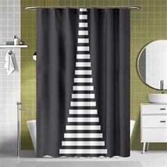 Minimalist Stairs White Grey Shower Curtain 48  X 72  (small)  by Mariart