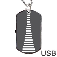 Minimalist Stairs White Grey Dog Tag Usb Flash (two Sides) by Mariart