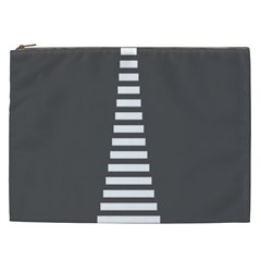 Minimalist Stairs White Grey Cosmetic Bag (xxl)  by Mariart